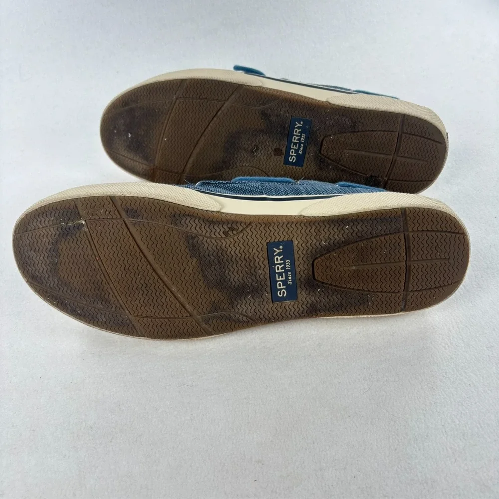 Sperry Top-Sider‎ Boat Shoes SZ 12 Coastal Nautical Canvas Baja Blue Preppy HTF